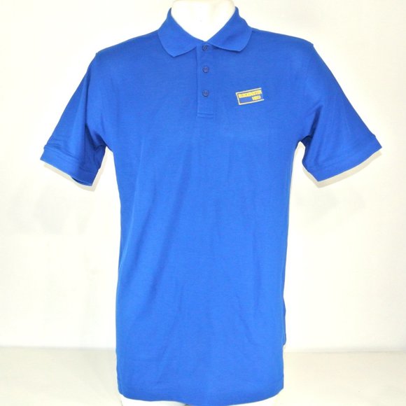 BLOCKBUSTER VIDEO Vintage Employee Uniform Polo Shirt Blue NEW Size XL - Picture 2 of 9